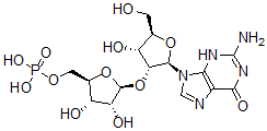 CAS 登录号：131293-20-4， [(2R,3S,4R,5S)-5-[(2R,3R,4R,5R)-2-(2-氨基-6-氧代-3H-嘌呤-9-基)-4-羟基-5-(羟基甲基)四氢呋喃-3-基]氧基-3,4-二羟基四氢呋喃-2-基]甲基磷酸二氢酯