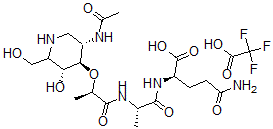 CAS 登录号：131432-97-8， (2R)-2-[[(2S)-2-[[(2R)-2-[(3R,4R,5S)-5-乙酰氨基-3-羟基-2-(羟基甲基)哌啶-4-基]氧基丙酰]氨基]丙酰]氨基]-5-氨基-5-氧代戊酸;2,2,2-三氟乙酸
