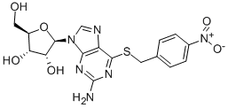 CAS#: 13153-27-0, 2-[2-Amino-6-[(4-nitrobenzyl)thio]purin-9-yl]-5-methylol-tetrahydrofuran-3,4-diol