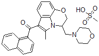 CAS#: 131543-22-1, (2,3-Dihydro-5-methyl-3-((4-morpholinyl)methyl)pyrrolo-(1,2,3-de)-1,4-benzoxazin-6-yl)(1-naphthalenyl)methanone monomethanesulfonate