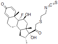 CAS#: 131567-23-2, (8S,9R,10S,11S,13S,14S,16R,17R)-9-Fluoro-11,17-Dihydroxy-17-[2-(2-Isothiocyanatoethylsulfanyl)Acetyl]-10,13,16-Trimethyl-6,7,8,11,12,14,15,16-Octahydrocyclopenta[a]Phenanthren-3-One
