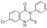 CAS 登录号：13165-15-6， 7-氯-2,3-二氢-3-苯基-2-硫代-4(1H)-喹唑啉酮