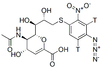 CAS#: 132406-95-2, (4S,5R,6R)-5-Acetamido-6-[(1R,2S)-3-(4-Azido-2-Nitro-3,5-Ditritiophenyl)Sulfanyl-1,2-Dihydroxypropyl]-4-Hydroxy-5,6-Dihydro-4H-Pyran-2-Carboxylic Acid