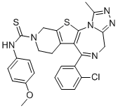 CAS#: 132418-36-1, 7,10-Dihydro-6-(2-Chlorophenyl)-N-(4-Methoxyphenyl)-1-Methyl-4H-Pyrido(4',3':4,5)Thieno(3,2-f)(1,2,4)Triazolo(4,3-A)(1,4)Diazepine-9(8H)-Carbothioamide