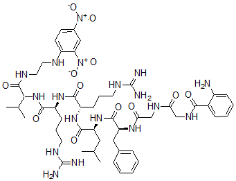 CAS 登录号：132472-84-5， 2-氨基苯甲酰-甘氨酰-甘氨酰-苯丙氨酰-亮氨酰-精氨酰-精氨酰-缬氨酰-N-(2,4-二硝基苯基)乙二胺