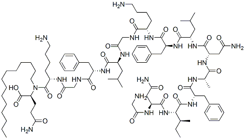 CAS#: 132499-65-1, Myristyl-Glycyl-Asparginyl-Isoleucyl-Phenylalanyl-Alanyl-Asparaginyl-Leucyl-Phenylalanyl-Lysyl-Glycyl-Leucyl-Phenylalanyl-Glycyl-Lysyl-Glutamine