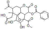 CAS#: 132616-54-7, (3S-(3alpha,3aalpha,4alpha,6aalpha,8alpha,9beta,10alpha,10aS*,11S*,12R*))-8-Acetyl-4-(Benzoyloxy)Octahydro-11,12-Dihydroxy-3-(Methoxycarbonyl)-9-Methyl-5-Oxo-3,10-Ethano-1H,8H-Furo(3,4-d)(1)Benzopyran-9-Acetic Acid