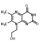 CAS 登录号：13300-17-9， 8-(2-羟基乙基)-6,7-二甲基-2,4(3H,8H)-蝶啶二酮