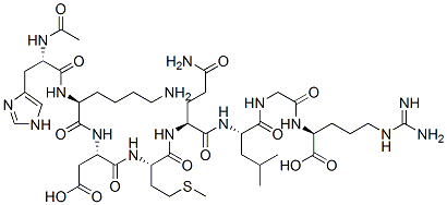 CAS 登录号：133009-93-5， 乙酰基组氨酰-赖氨酰-天冬氨酰-蛋氨酰-谷氨酰胺酰-亮氨酰-甘氨酰-精氨酸