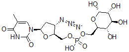 CAS 登录号：133101-34-5， [(2S,3S,5R)-3-叠氮基-5-(5-甲基-2,4-二氧代嘧啶-1-基)四氢呋喃-2-基]甲基[(2R,3S,4S,5R,6S)-3,4,5,6-四羟基四氢吡喃-2-基]甲基磷酸氢酯