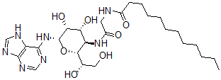 CAS 登录号：133397-76-9， N-[2-[[(2R,3R,4R,5R,6S)-2-[(1S)-1,2-二羟基乙基]-4,5-二羟基-6-(7H-嘌呤-6-基氨基)四氢吡喃-3-基]氨基]-2-氧代乙基]十二碳酰胺