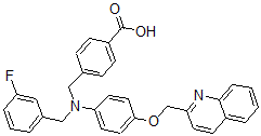 CAS#: 133430-69-0, 4-[[(3-Fluorophenyl)Methyl-[4-(Quinolin-2-Ylmethoxy)Phenyl]Amino]Methyl]Benzoic Acid