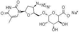 CAS 登录号：133525-01-6， 1-[3-叠氮基-2,3-二脱氧-5-O-[(5xi)-beta-D-来苏-吡喃己酮糖基]-beta-D-苏式-呋喃戊糖基]-5-甲基-2,4(1H,3H)-嘧啶二酮钠盐(1:1)