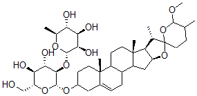 CAS#: 133632-71-0, 26-Methoxyspirost-5-En-3-Ol-3-O-Rhamnopyranosyl-(1-2)-Glucopyranoside