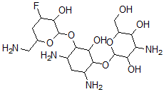 CAS#: 134160-38-6, 4-Amino-2-[4,6-Diamino-3-[6-(Aminomethyl)-4-Fluoro-3-Hydroxyoxan-2-Yl]Oxy-2-Hydroxycyclohexyl]Oxy-6-(Hydroxymethyl)Oxane-3,5-Diol