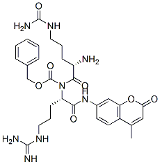 CAS 登录号：134665-86-4， 苯基甲基N-[(2S)-2-氨基-5-(氨基甲酰氨基)戊酰]-N-[(2S)-5-(二氨基亚甲基氨基)-1-[(4-甲基-2-氧代苯并吡喃-7-基)氨基]-1-氧代戊烷-2-基]氨基甲酸酯