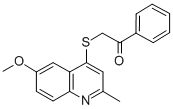 CAS#: 134826-35-0, 2-[(6-Methoxy-2-Methyl-4-Quinolinyl)Thio]-1-Phenyl-Ethanone