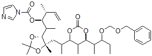 CAS 登录号：134916-12-4， [(3S,4R)-4-甲基-2-[(4R,5R)-2,2,5-三甲基-5-[2-[(6S)-5-甲基-2-氧代-6-[3-(苯基甲氧基甲氧基)戊烷-2-基]-1,3-二恶烷-4-基]丙基]-1,3-二氧戊环-4-基]己-5-烯-3-基]咪唑-1-羧酸酯