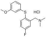 CAS#: 134987-47-6, 5-Fluoro-2-[(3-Methoxyphenyl)Thio]-N,N-Dimethyl-Benzenemethanamine Hydrochloride (1:1)