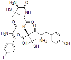 CAS#: 135108-10-0, (2S,4S)-4-Amino-2-[[(Z)-2-Amino-3-(4-Iodophenyl)Prop-2-Enoyl]-[2-[[(2S)-2-Amino-3-Methyl-3-Sulfanylbutanoyl]Amino]Acetyl]Amino]-5-(4-Hydroxyphenyl)-3-Oxo-2-(2-Sulfanylpropan-2-Yl)Pentanoic Acid