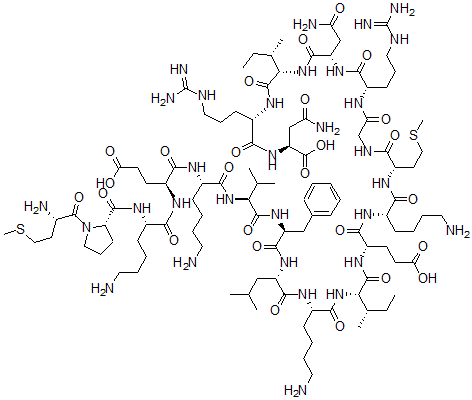 CAS#: 135154-02-8, L-methionyl-L-prolyl-L-lysyl-L-alpha-glutamyl-L-lysyl-L-valyl-L-phenylalanyl-L-leucyl-L-lysyl-L-isoleucyl-L-alpha-glutamyl-L-lysyl-L-methionylglycyl-L-arginyl-L-asparaginyl-L-isoleucyl-L-arginyl-L-Asparagine