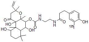 CAS 登录号：135159-45-4， 2-(3-(4-羟基-3-碘苯基)丙酰胺基)-N-乙基-7-(氨基羰基)-7-去乙酰基毛喉素