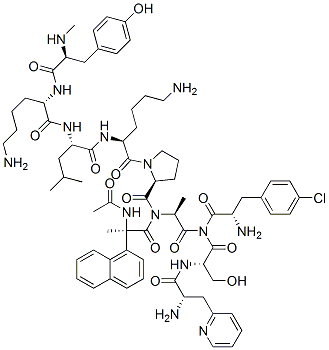 CAS#: 135216-07-8, N-Acetyl-2-naphthylalanyl-4-chlorophenyalanyl-3-pyridylalanyl-seryl-N-methyltyrosyl-lysyl-leucyl-lysyl-prolyl-alaninamide