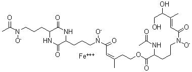 CAS#: 135500-10-6, [5-[[3-[5-[3-(Acetylhydroxyamino)Propyl]-3,6-Dioxo-2-Piperazinyl]Propyl]Hydroxyamino]-3-Methyl-5-Oxo-3-Pentenyl-N2-Acetyl-N5-(4,5-Dihydroxy-3-Methyl-1-Oxo-2-Pentenyl)-N5-Hydroxy-L-Ornithinato(3-)]-Iron