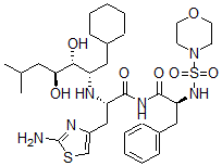 CAS#: 135704-06-2, (2S)-3-(2-Amino-1,3-Thiazol-4-Yl)-2-[[(2S,3R,4S)-1-Cyclohexyl-3,4-Dihydroxy-6-Methylheptan-2-Yl]Amino]-N-[(2S)-2-(Morpholin-4-Ylsulfonylamino)-3-Phenylpropanoyl]Propanamide