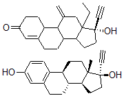 CAS#: 135988-10-2, (17R)-13-Ethyl-17-Ethynyl-17-Hydroxy-11-Methylidene-2,6,7,8,9,10,12,14,15,16-Decahydro-1H-Cyclopenta[a]Phenanthren-3-One; (8R,9S,13S,14S,17R)-17-Ethynyl-13-Methyl-7,8,9,11,12,14,15,16-Octahydro-6H-Cyclopenta[a]Phenanthrene-3,17-Diol