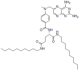 CAS 登录号：136181-93-6， (2S)-N,N'-二癸基-2-[[4-[(2,4-二氨基蝶啶-6-基)甲基-甲基氨基]苯甲酰基]氨基]戊烷二酰胺