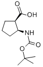 CAS 登录号：136315-70-3， (1R,2S)-2-[(2-甲基丙烷-2-基)氧基羰基氨基]环戊烷-1-羧酸