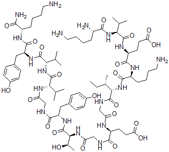 CAS#: 136688-17-0, L-Lysyl-L-valyl-L-alpha-glutamyl-L-lysyl-L-isoleucylglycyl-L-alpha-glutamylglycyl-L-threonyl-L-tyrosylglycyl-L-valyl-L-valyl-L-tyrosyl-L-lysinamide