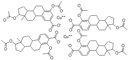 CAS 登录号：137268-70-3， 四(3,17beta-二乙酰氧基雌甾-1,3,5(10)-三烯-2-羧基)二铜(II)
