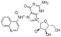 CAS 登录号：137339-24-3， (2R,3R,4S,5R)-2-[2-氨基-7-(氧代-喹啉-4-基铵基)-6-氧代-3H-嘌呤-9-鎓-9-基]-4-羟基-5-(羟基甲基)四氢呋喃-3-醇