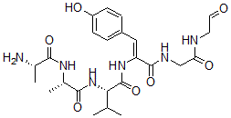 CAS 登录号：137476-73-4， (2S)-2-[[(2S)-2-[[(2S)-2-氨基丙烷酰基]氨基]丙酰]氨基]-N-[(Z)-1-(4-羟基苯基)-3-氧代-3-[[2-氧代-2-(2-氧代乙基氨基)乙基]氨基]丙-1-烯-2-基]-3-甲基丁烷酰胺