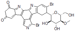 CAS#: 137605-02-8, 1,11-Dibromo-12,13-Dihydro-12-(4-O-Methyl-beta-D-Glucopyranosyl)-5H-Indolo(2,3-a)Pyrrolo(3,4-c)Carbazole-5,7(6H)-Dione