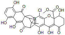 CAS#: 137622-91-4, (4R-(4alpha,4abeta,7abeta,15beta,18R*,20S*))-6-Chloro-2,3,4,7,8,13,15,17-Octahydro-1,4,9,12,14,16-Hexahydroxy-18-Methyl-8,13,17-Trioxo-4aH-7a,15-Endo-Oxiranonaphtho(2',3':4,5)Cyclohepta(1,2-b)Xanthene-4a-Carboxylic Acid Methyl Ester