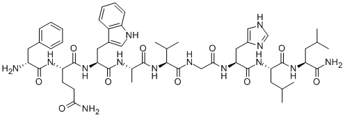 CAS 登录号：137734-88-4， 1-去(5-氧代-L-脯氨酸)-2-去-L-缬氨酸-3-D-苯丙氨酸-10-L-亮氨酸-11-L-亮氨酰胺-蛙紧张肽