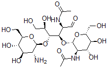 CAS#: 138430-53-2, N-[(2R,3R,4R,5S,6R)-2-[(2R,3R,4R,5R)-2-Acetamido-4-[(2S,3R,4R,5S,6R)-3-Amino-4,5-Dihydroxy-6-(Hydroxymethyl)Oxan-2-Yl]Oxy-5,6-Dihydroxy-1-Oxohexan-3-Yl]Oxy-4,5-Dihydroxy-6-(Hydroxymethyl)Oxan-3-Yl]Acetamide
