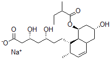 CAS 登录号：138505-91-6， (3R,5R)-7-[(1S,2S,6R,8S,8aS)-6-羟基-2-甲基-8-(2-甲基丁酰基氧基)-1,2,4a,5,6,7,8,8a-八氢萘-1-基]-3,5-二羟基庚酸钠