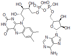 CAS 登录号：138663-53-3， [(2R,3S,4R,5R)-5-(6-氨基嘌呤-9-基)-3,4-二羟基四氢呋喃-2-基]甲基[[(2S,3R,4S)-5-(7,8-二甲基-2,4-二氧代苯并[g]蝶啶-10-基)-2,3,4-三羟基戊氧基]-羟基磷酰]磷酸氢酯