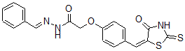 CAS 登录号：139298-28-5， 2-[4-[(E)-(4-氧代-2-硫代-1,3-噻唑烷-5-亚基)甲基]苯氧基]-N-(苯基亚甲基氨基)乙酰胺