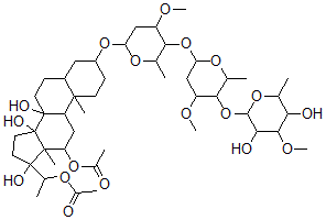 CAS#: 139502-16-2, 12,20-di-O-Acetyl-dihydrosarcostin-3-O-3-O-methyl-6-deoxy-beta-D-allopyranosyl-(1-4)-O-beta-D-oleandropyranosyl-(1-4)-O-beta-D-cymaropyranoside