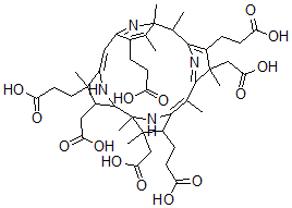 CAS#: 139663-56-2, (1R-(1alpha,2alpha,3beta,9beta,13alpha,17beta,18alpha,19beta))-2,13,18-Tris(Carboxymethyl)-4,5,6,7,8,11,12,22-Octadehydro-4,5,6,9,10,11,21,22-Octahydro-3,5,8,9,13,15,18,19-Octamethyl-3,7,12,17-Corrintetrapropanoic Acid