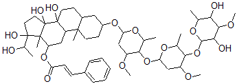 CAS#: 139953-36-9, 12-O-Cinnamoyl-dihydrosarcostin-3-O-3-O-methyl-6-deoxy-beta-D-allopyranosyl(1-4)-O-beta-D-oleandropyranosyl(1-4)-O-beta-D-cymaropyranoside