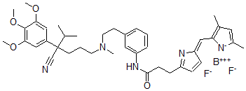CAS#: 139972-87-5, 5-(3-(3-(4,4-Difluoro-5,7-dimethyl-3,4-diaza-4-bora-indacen-3-yl)propionamido)phenethyl-N-methylamino)-2-isopropyl-2-(3,4,5-trimethoxyphenyl)valeronitrile