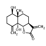 CAS 登录号：1401-54-3， (3aS,5aS,6R,9aR,9bS)-6,9a-二羟基-5a-甲基-3,9-二亚甲基-4,5,6,7,8,9b-六氢-3aH-苯并[g]苯并呋喃-2-酮