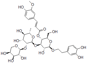 CAS#: 140147-66-6, beta-(3,4-Dihydroxyphenyl)-ethyl-O-alpha-L-arabinopyranosyl-(1-2)-alpha-L-rhamnopyranosyl-(1-3)-4-O-feruloyl-beta-D-glucopyranoside