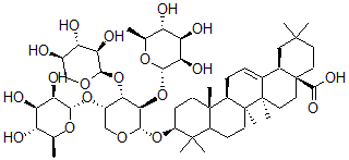 CAS#: 141544-42-5, Oleanolic acid 3-O-alpha-L-rhamnopyranosyl(1-3)-beta-D-xylopyranosyl(1-3)-alpha-L-rhamnopyranosyl(1-2)-alpha-L-arabinopyranoside